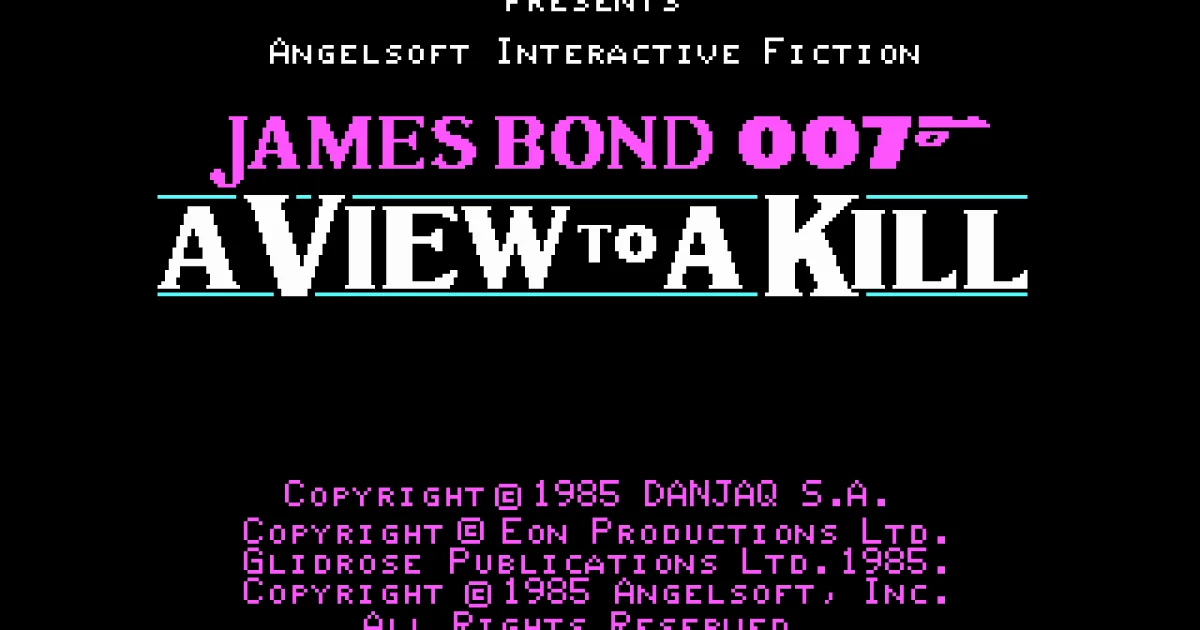 James Bond 007: A View to a Kill cover art