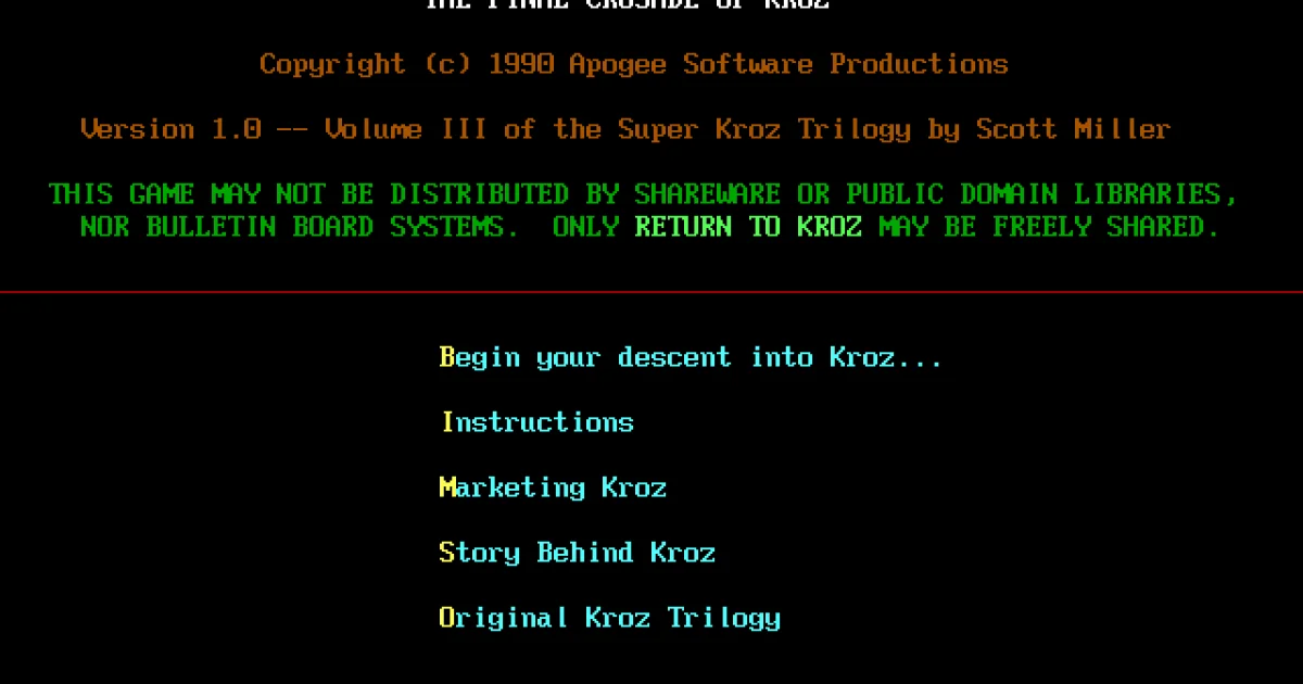 The Final Crusade of Kroz cover art