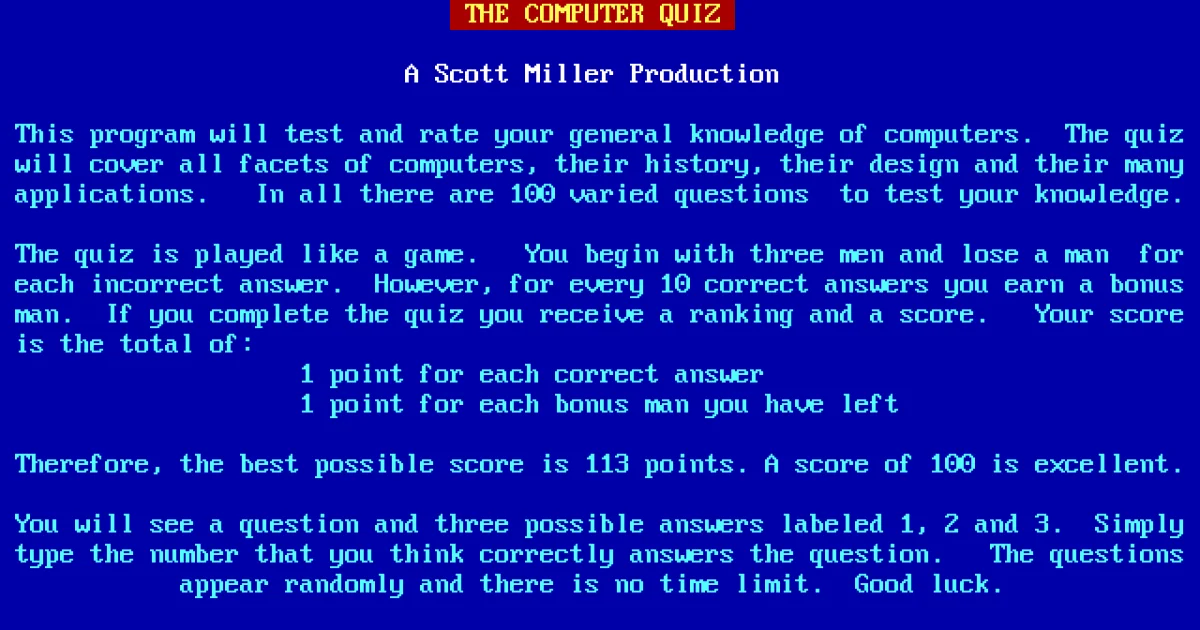 The Computer Quiz cover art