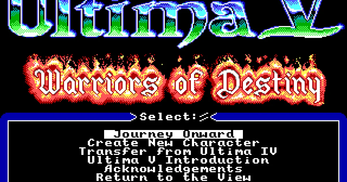 Ultima V: Warriors of Destiny cover art