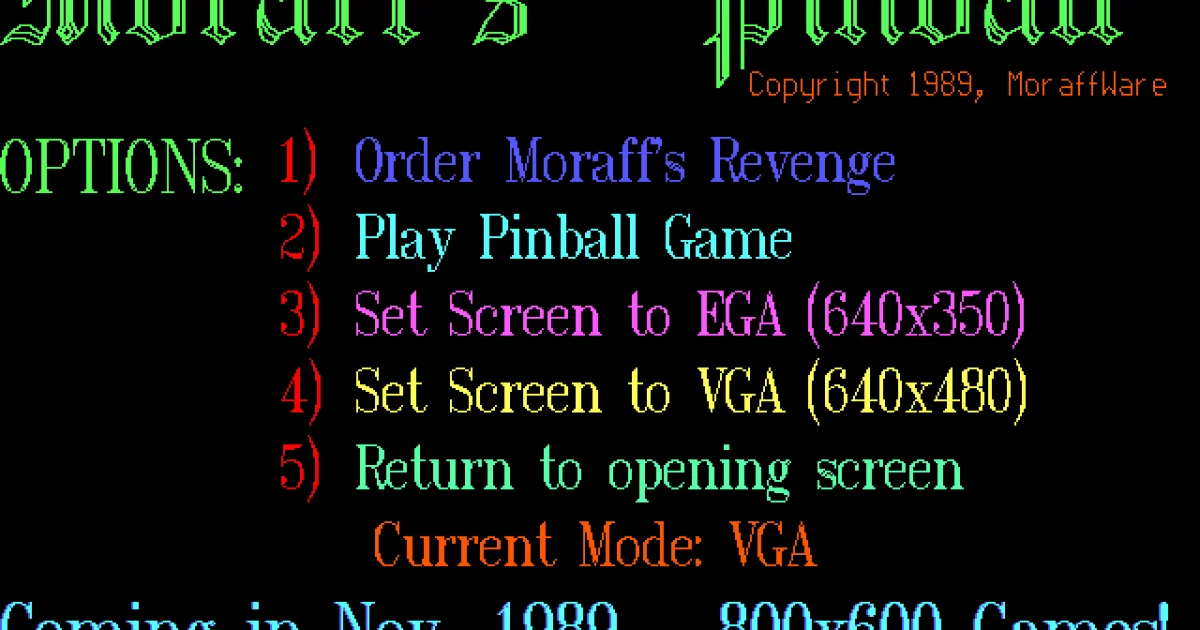 Moraff's Pinball cover art